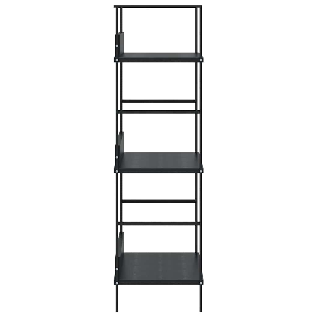 Bücherregal 3 Regalböden Schwarz 60×27,6×90,5 cm Holzwerkstoff