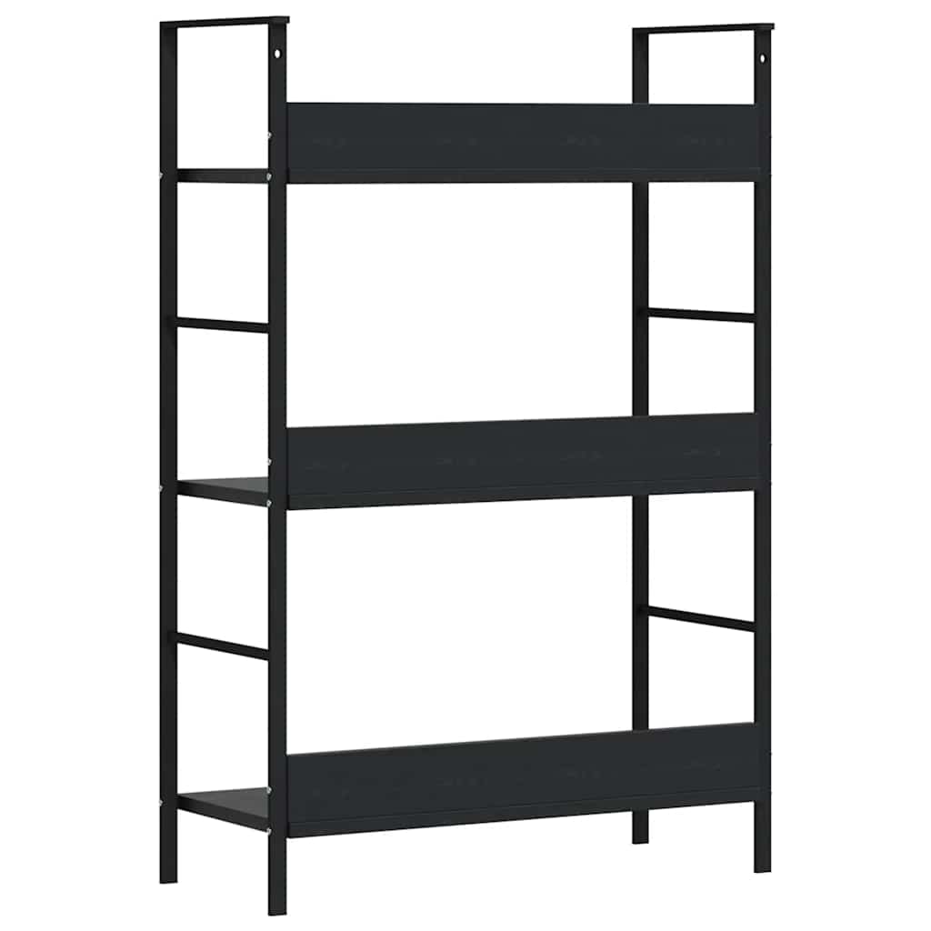 Bücherregal 3 Regalböden Schwarz 60×27,6×90,5 cm Holzwerkstoff