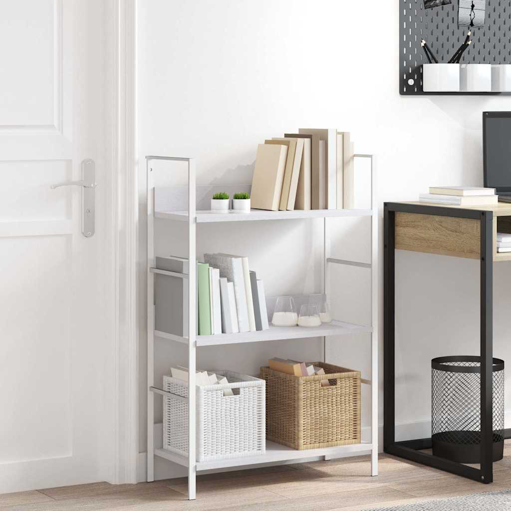 Bücherregal 3 Regalböden Weiß 60×27,6×90,5 cm Holzwerkstoff