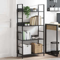 Bücherregal 4 Regalböden Schwarz 60×27,6×124,5 cm Holzwerkstoff