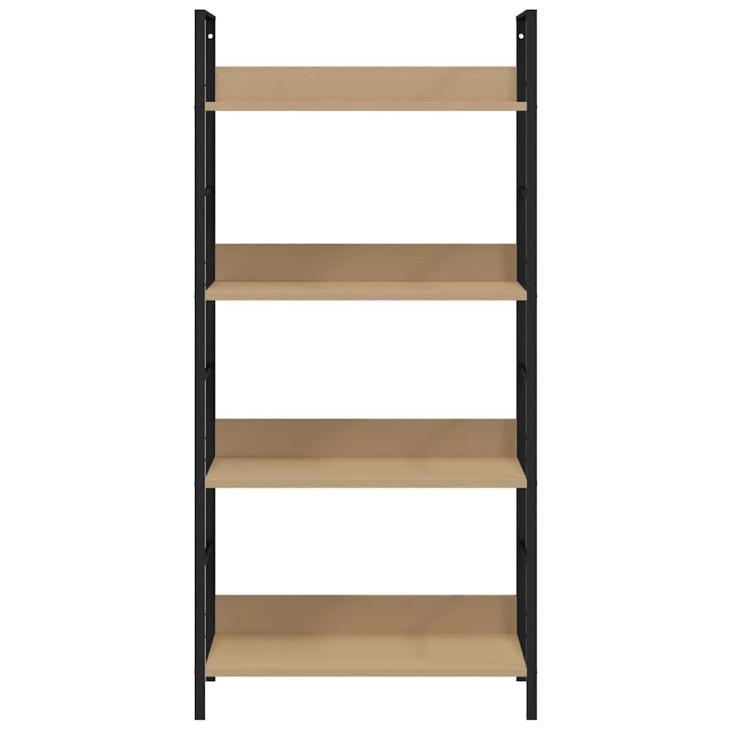 Bücherregal 4 Regalböden Eiche 60×27,6×124,5 cm Holzwerkstoff