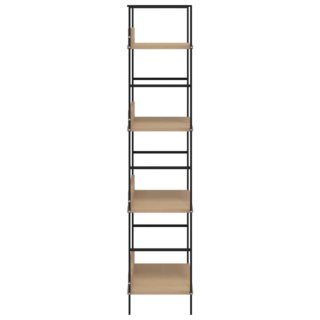 Bücherregal 4 Regalböden Eiche 60×27,6×124,5 cm Holzwerkstoff