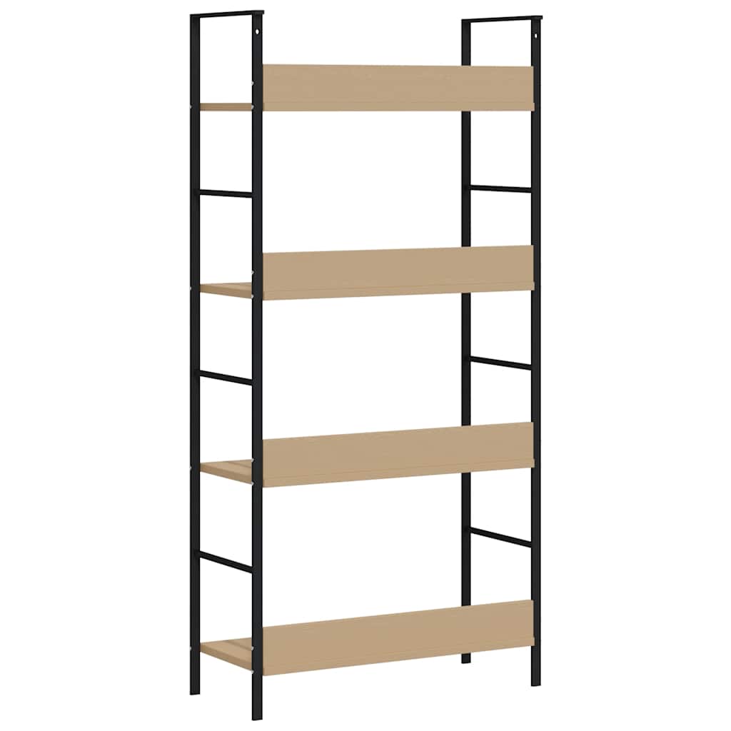 Bücherregal 4 Regalböden Eiche 60×27,6×124,5 cm Holzwerkstoff