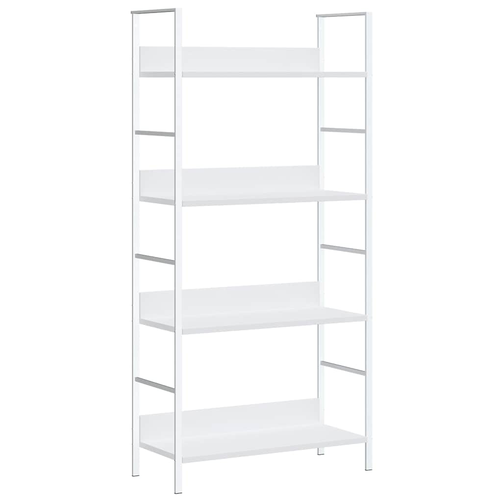 Bücherregal 4 Regalböden Weiß 60×27,6×124,5 cm Holzwerkstoff