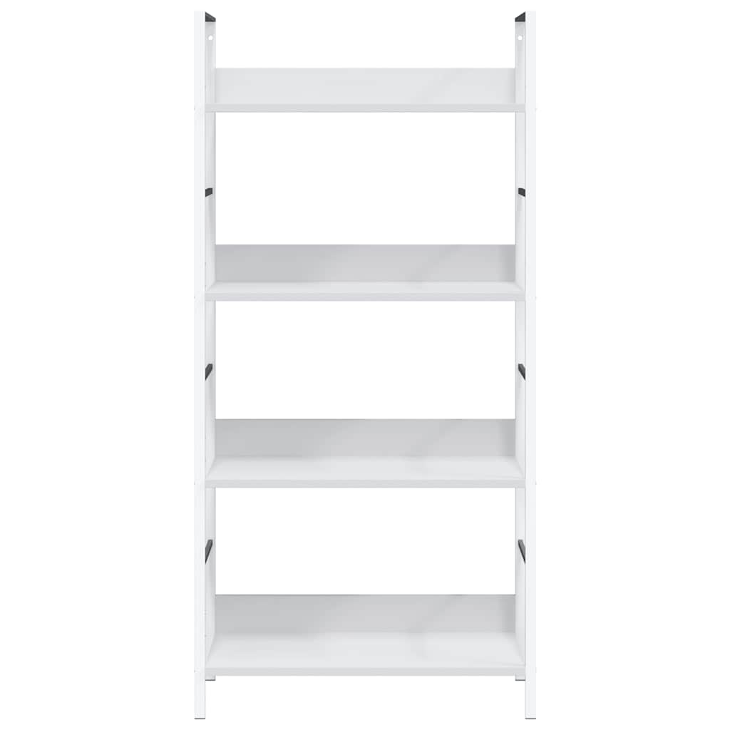Bücherregal 4 Regalböden Weiß 60×27,6×124,5 cm Holzwerkstoff