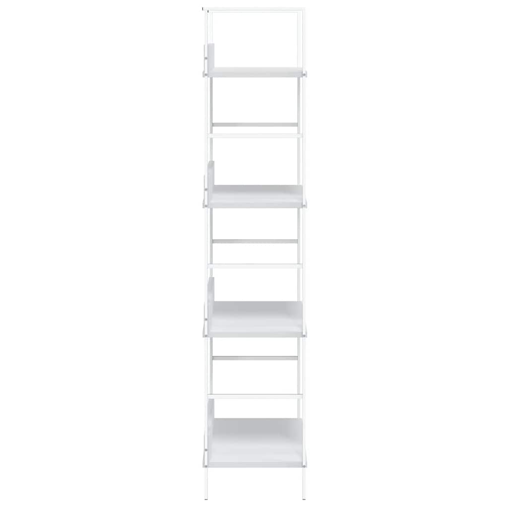 Bücherregal 4 Regalböden Weiß 60×27,6×124,5 cm Holzwerkstoff