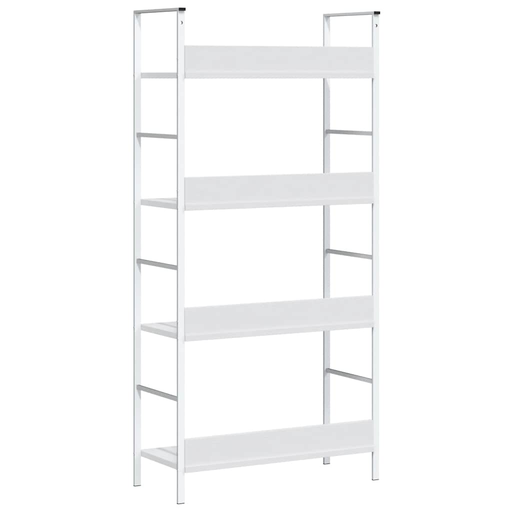 Bücherregal 4 Regalböden Weiß 60×27,6×124,5 cm Holzwerkstoff