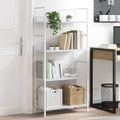 Bücherregal 4 Regalböden Weiß 60×27,6×124,5 cm Holzwerkstoff