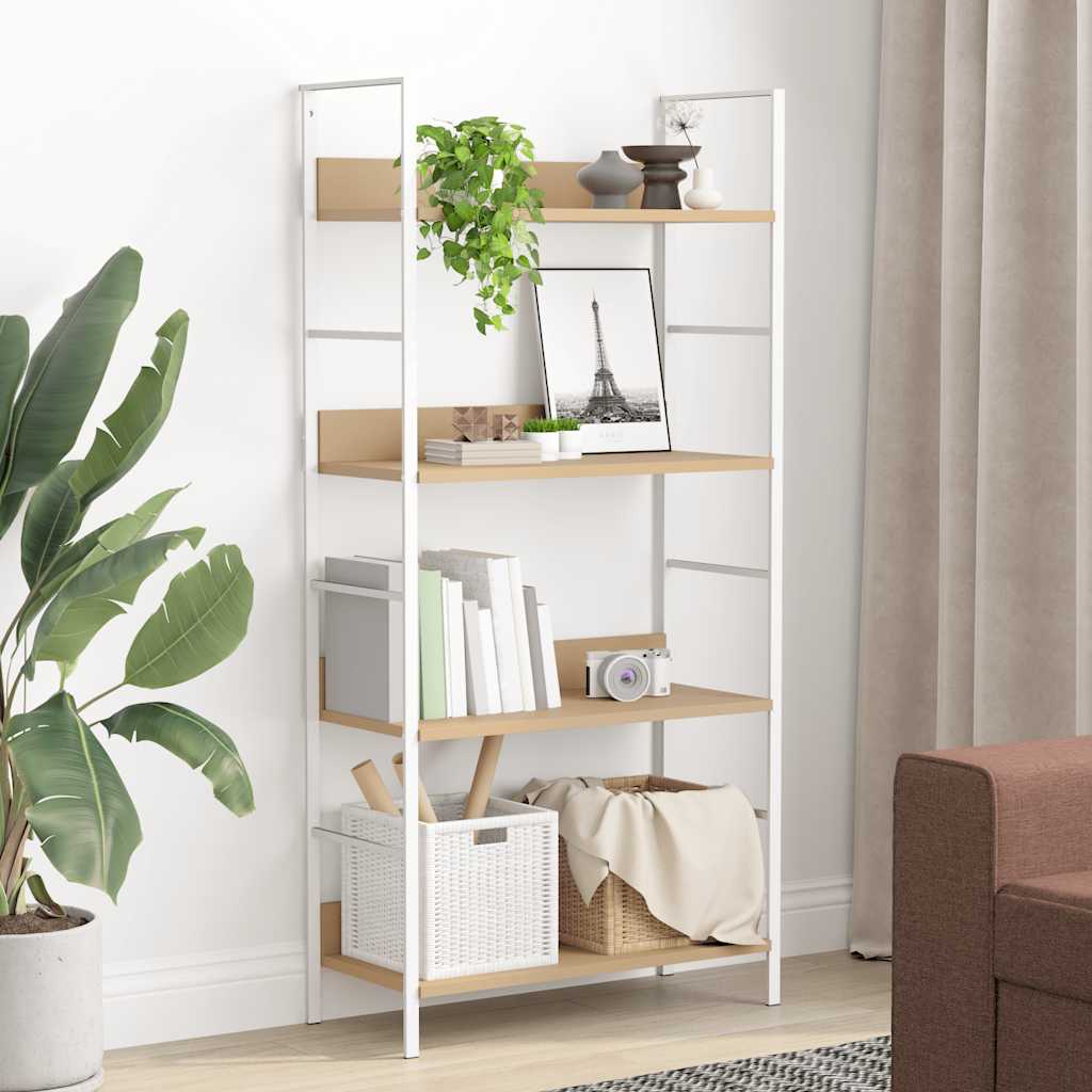 Bücherregal 4 Regalböden Eiche 60×27,6×124,5 cm Holzwerkstoff