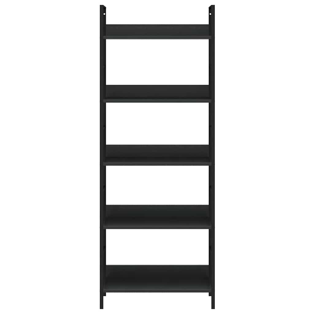 Bücherregal 5 Regalböden Schwarz 60x27,6x158,5 cm Holzwerkstoff