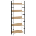 Bücherregal 5 Regalböden Eiche 60x27,6x158,5 cm Holzwerkstoff