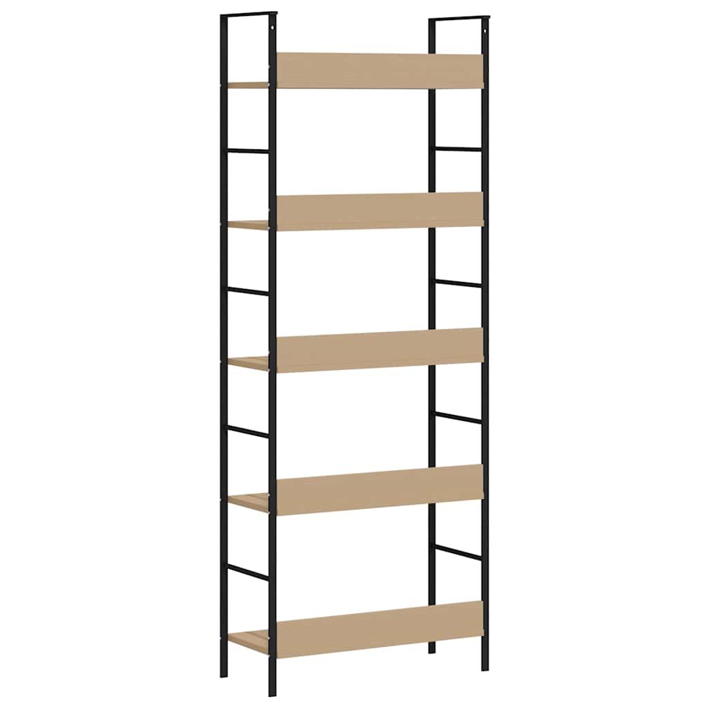 Bücherregal 5 Regalböden Eiche 60x27,6x158,5 cm Holzwerkstoff