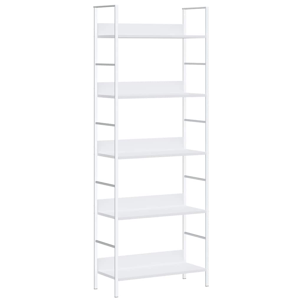 Bücherregal 5 Regalböden Weiß 60x27,6x158,5 cm Holzwerkstoff