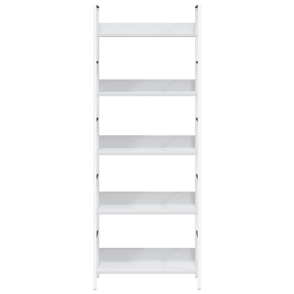 Bücherregal 5 Regalböden Weiß 60x27,6x158,5 cm Holzwerkstoff
