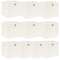 Aufbewahrungsboxen 10 Stk. Weiß 32x32x32 cm Stoff