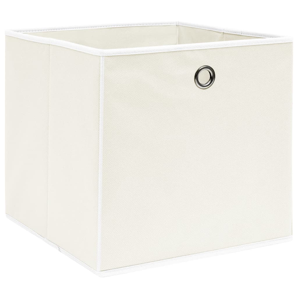 Aufbewahrungsboxen 10 Stk. Weiß 32x32x32 cm Stoff