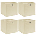 Aufbewahrungsboxen 4 Stk. Creme 32x32x32 cm Stoff