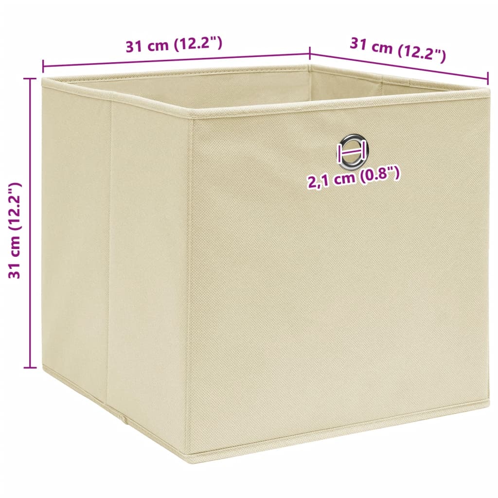 Aufbewahrungsboxen 4 Stk. Creme 32x32x32 cm Stoff
