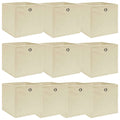 Aufbewahrungsboxen 10 Stk. Creme 32x32x32 cm Stoff