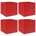 Aufbewahrungsboxen 4 Stk. Rot 32x32x32 cm Stoff