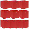 Aufbewahrungsboxen 10 Stk. Rot 32x32x32 cm Stoff