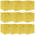 Aufbewahrungsboxen 10 Stk. Gelb 32x32x32 cm Stoff