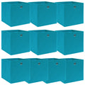 Aufbewahrungsboxen 10 Stk. Babyblau 32x32x32 cm Stoff