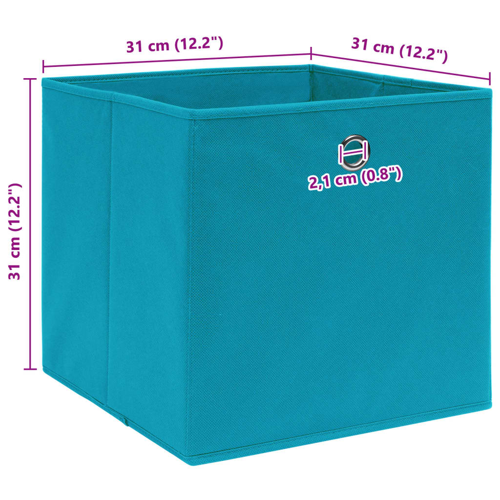 Aufbewahrungsboxen 10 Stk. Babyblau 32x32x32 cm Stoff