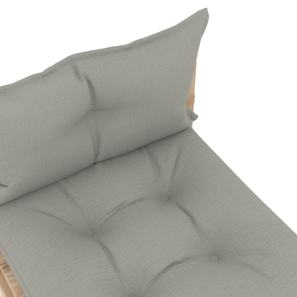 Garten-Paletten-Mittelsofa mit Kissen in Taupe Holz