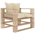Garten-Palettensofa mit Kissen in Creme Holz