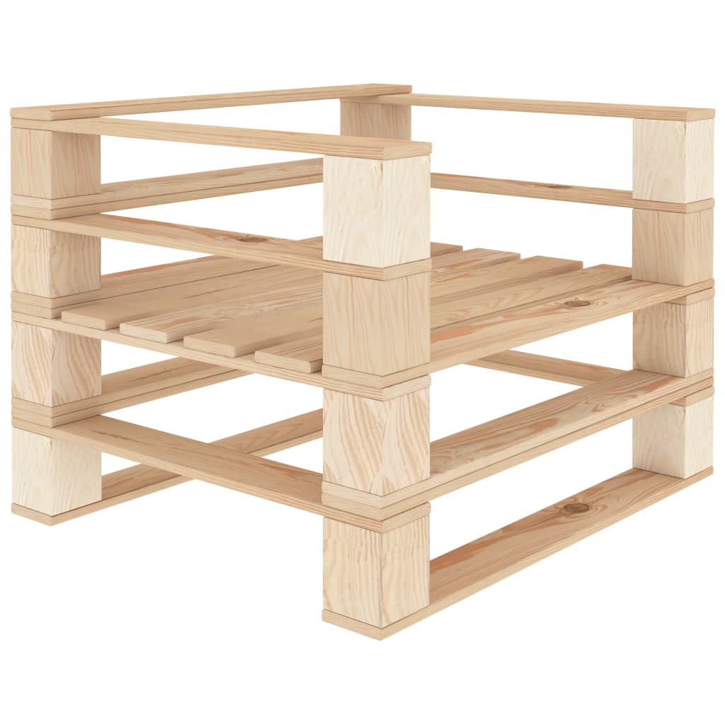 Garten-Palettensofa mit Kissen in Creme Holz