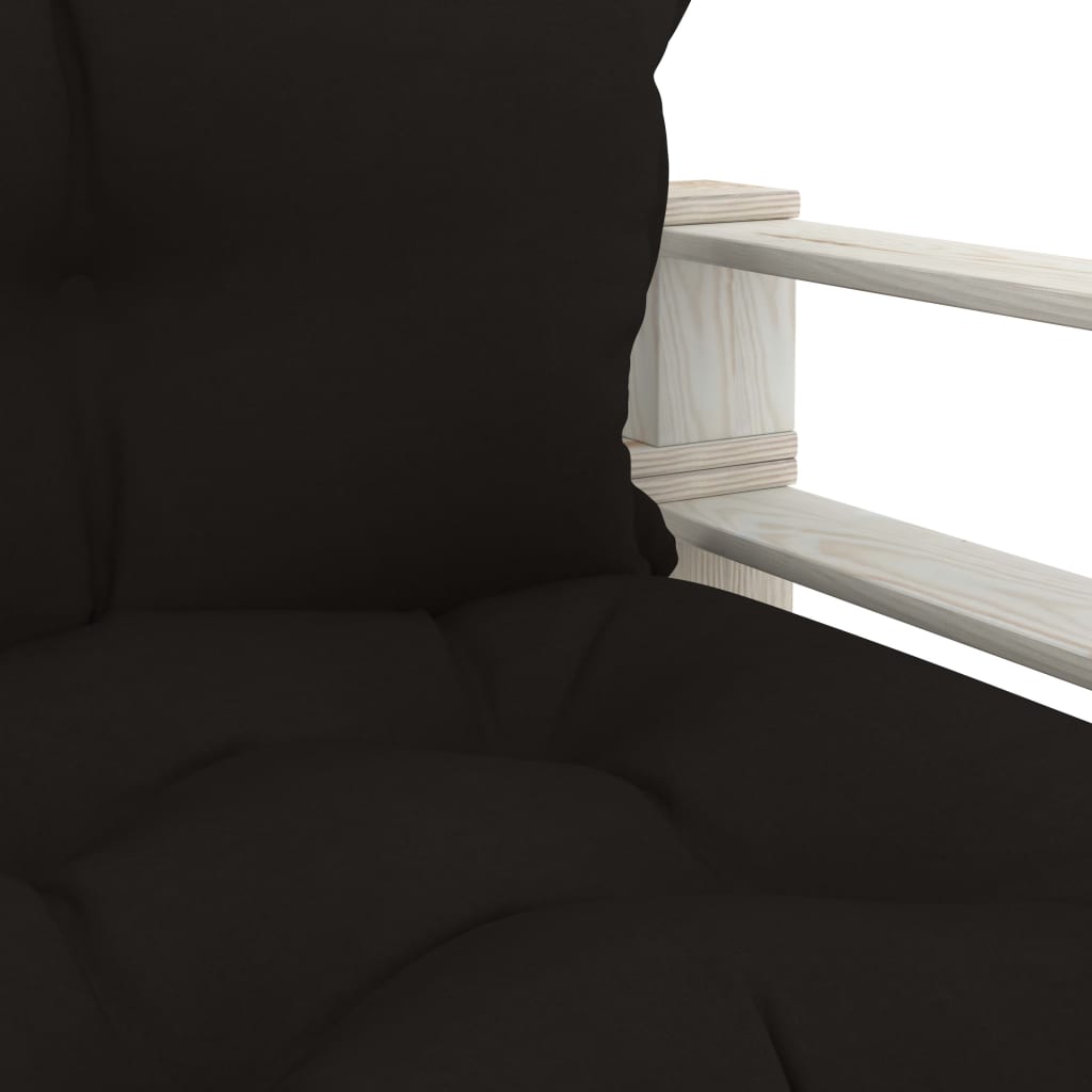 Garten-Palettensofa mit Kissen in Schwarz Holz