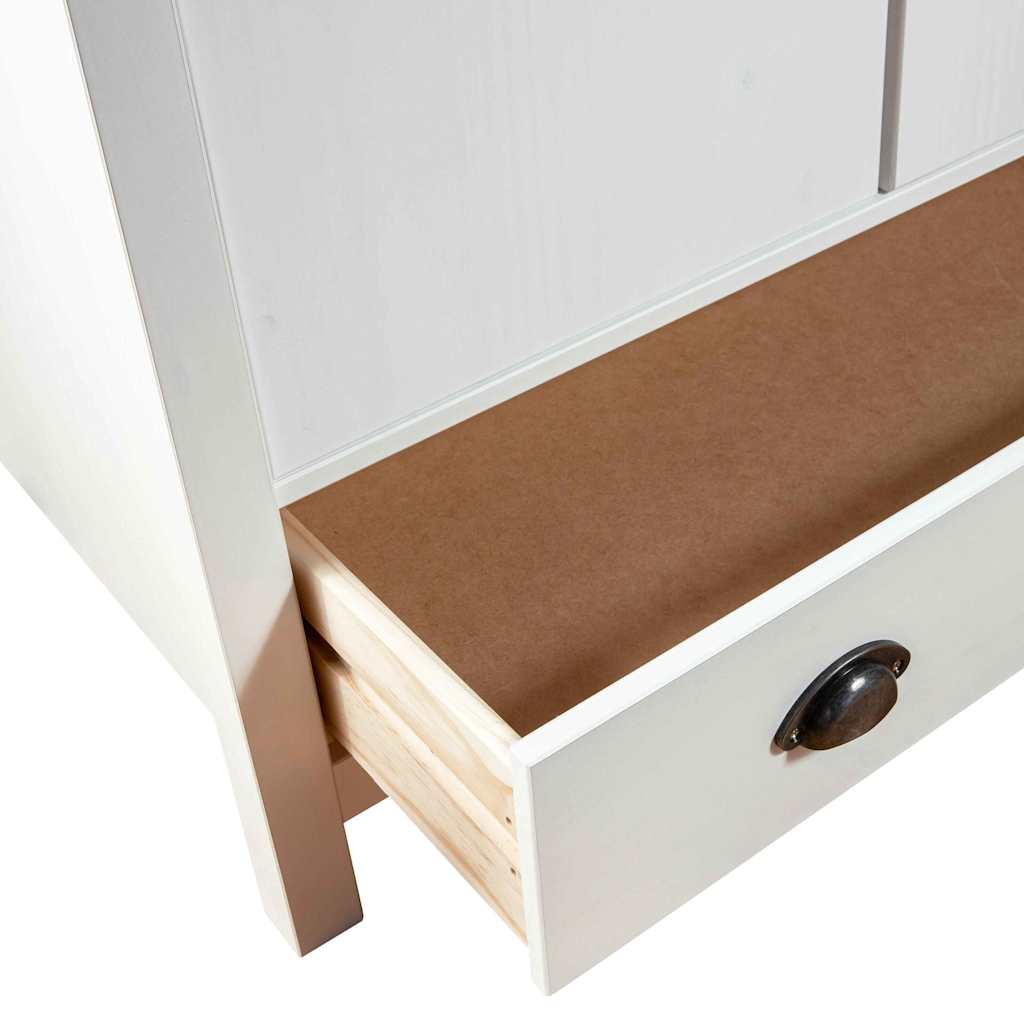 Kleiderschrank mit 2 Türen Hill Weiß 89x50x170 cm Kiefernholz