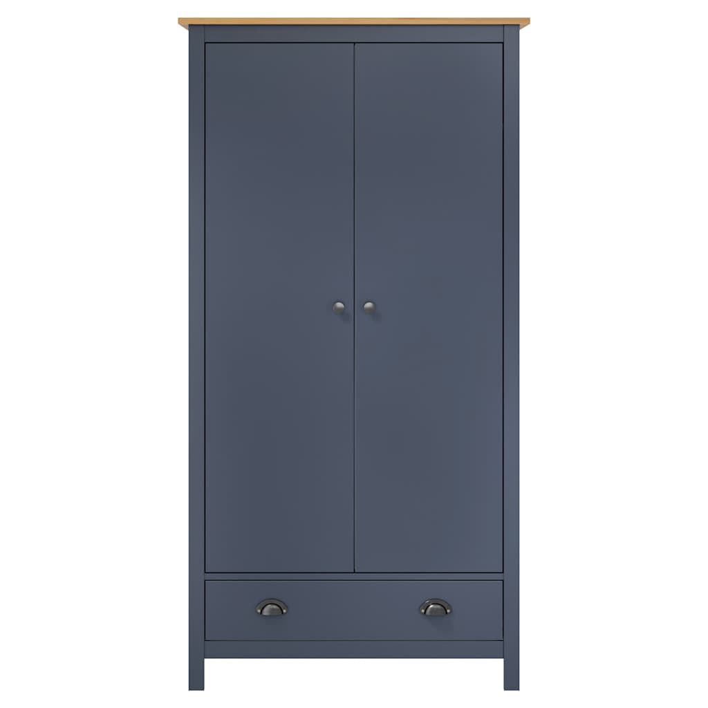 Kleiderschrank mit 2 Türen Hill Grau 89x50x170 cm Kiefernholz