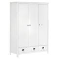 Kleiderschrank mit 3 Türen Hill Weiß 127x50x170 cm Kiefernholz