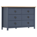 Sideboard Hill Grau 125x40x80 cm Massivholz Kiefer