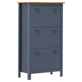 Schuhschrank Hill Grau 72x35x124 cm Massivholz Kiefer