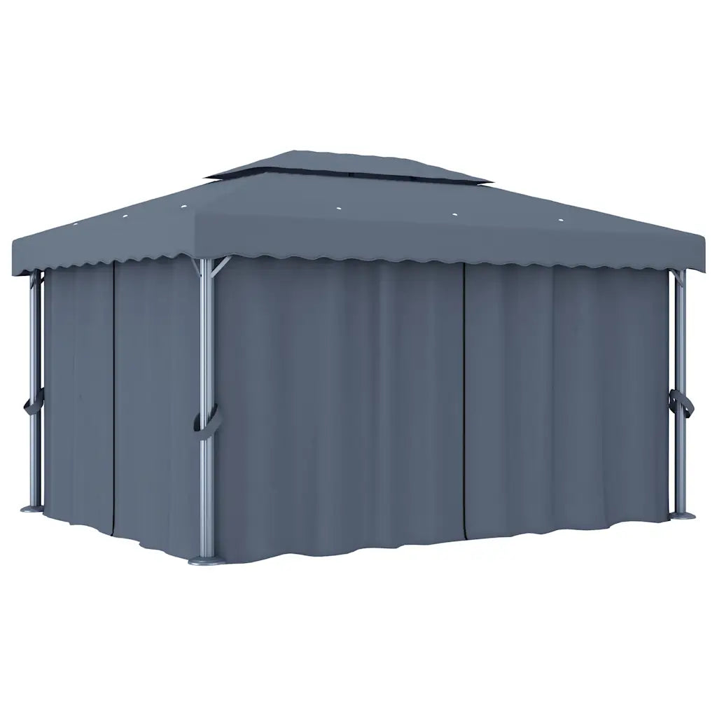 Pavillon mit Vorhang 4 × 3 m aus Aluminium