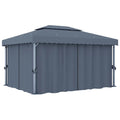 Pavillon mit Vorhang 4 × 3 m aus Aluminium
