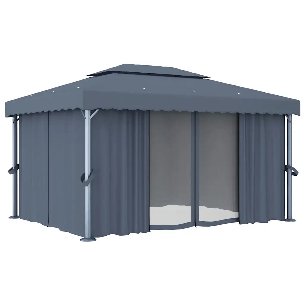 Pavillon mit Vorhang 4 × 3 m aus Aluminium