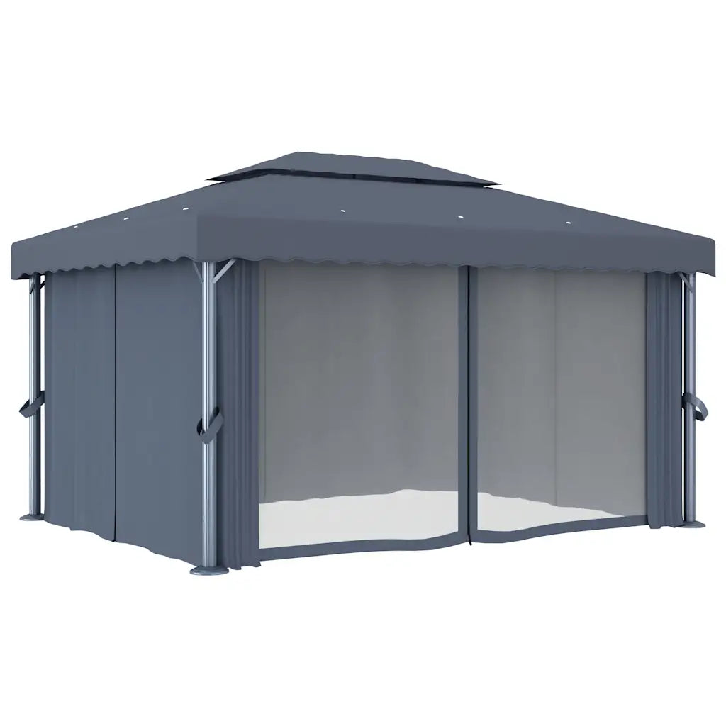 Pavillon mit Vorhang 4 × 3 m aus Aluminium