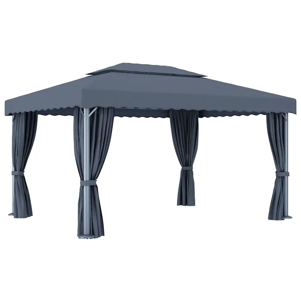 Pavillon mit Vorhang 4 × 3 m aus Aluminium