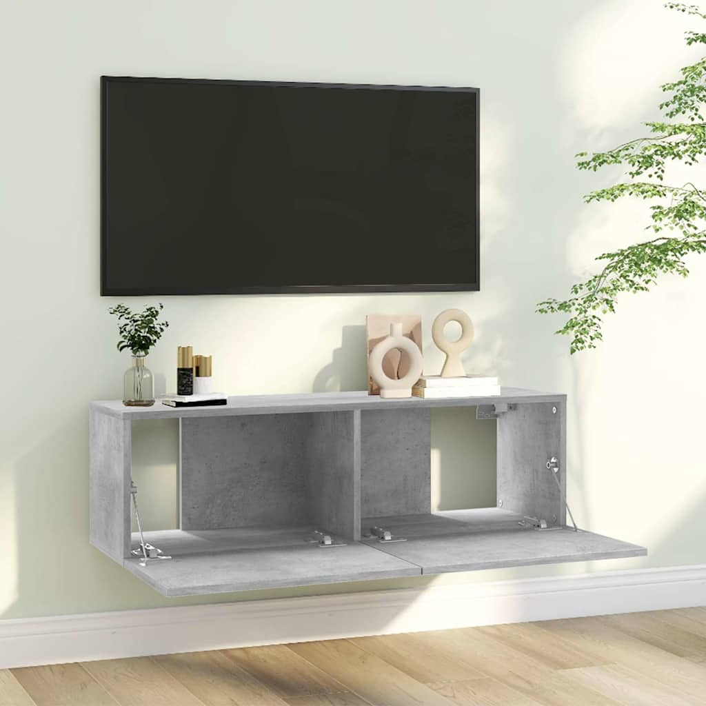 TV-Schrank Betongrau 100x30x30 cm Holzwerkstoff