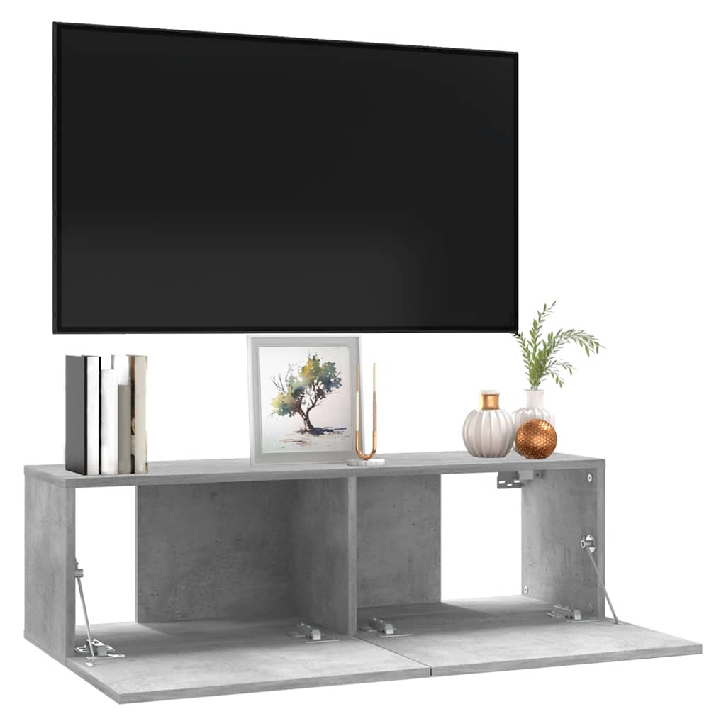 TV-Schrank Betongrau 100x30x30 cm Holzwerkstoff