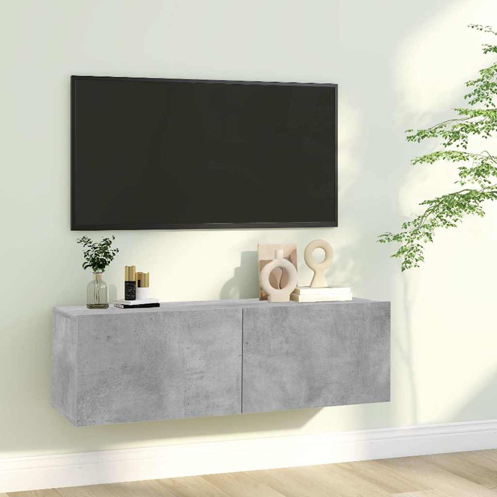 TV-Schrank Betongrau 100x30x30 cm Holzwerkstoff