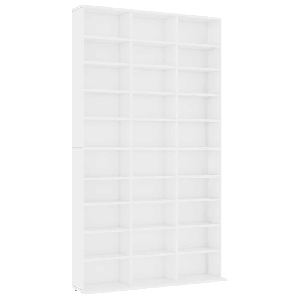 CD-Schrank Weiß 102x23x177,5 cm Holzwerkstoff