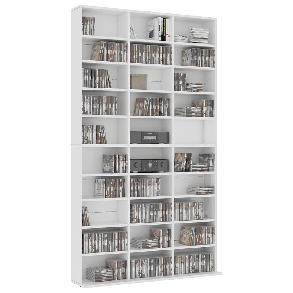 CD-Schrank Weiß 102x23x177,5 cm Holzwerkstoff