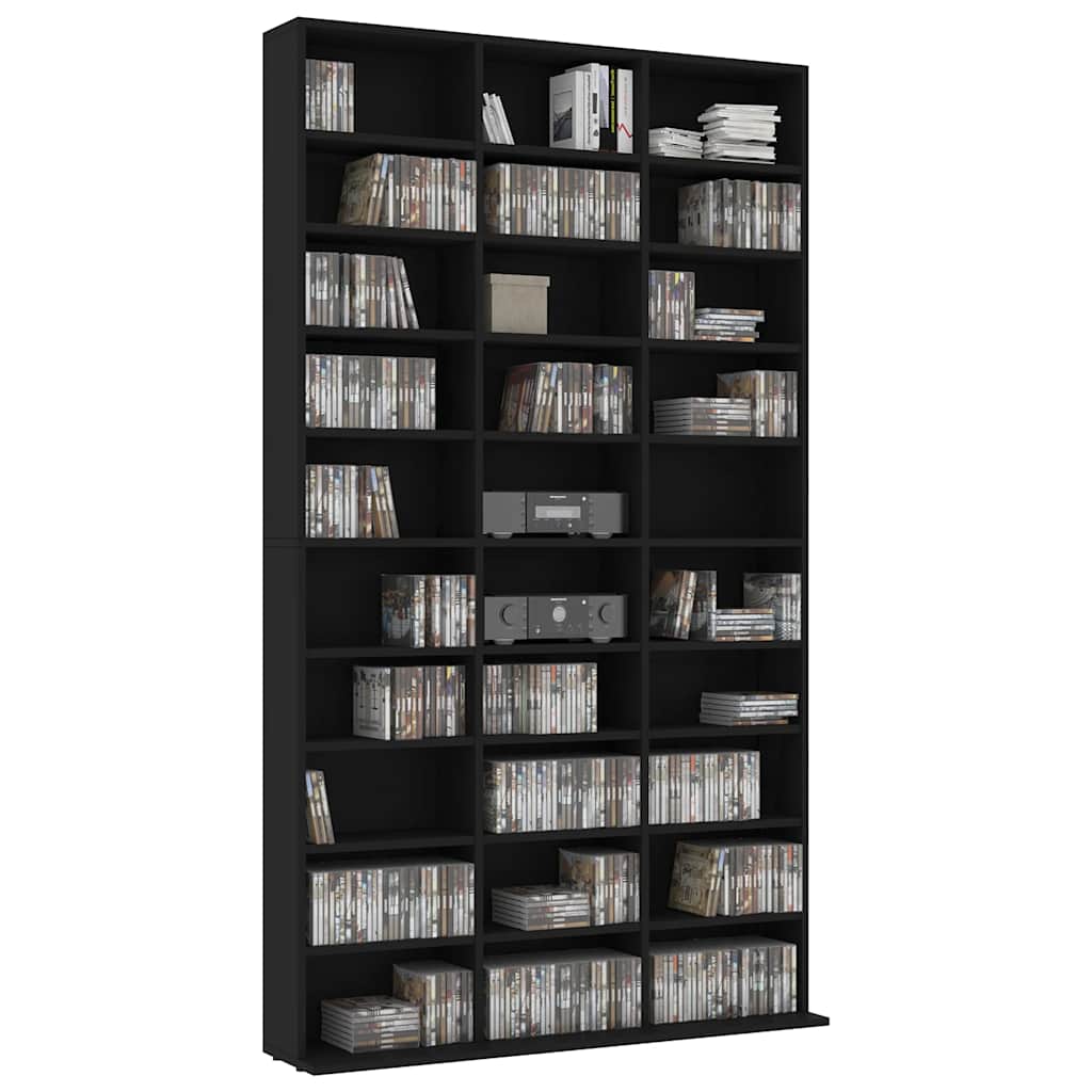 CD-Schrank Schwarz 102x23x177,5 cm Holzwerkstoff