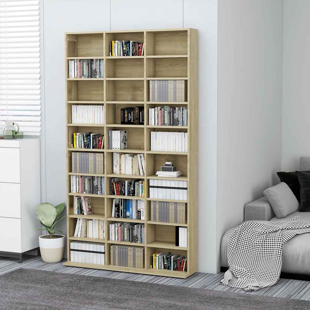 CD-Schrank Sonoma-Eiche 102x23x177,5 cm Holzwerkstoff
