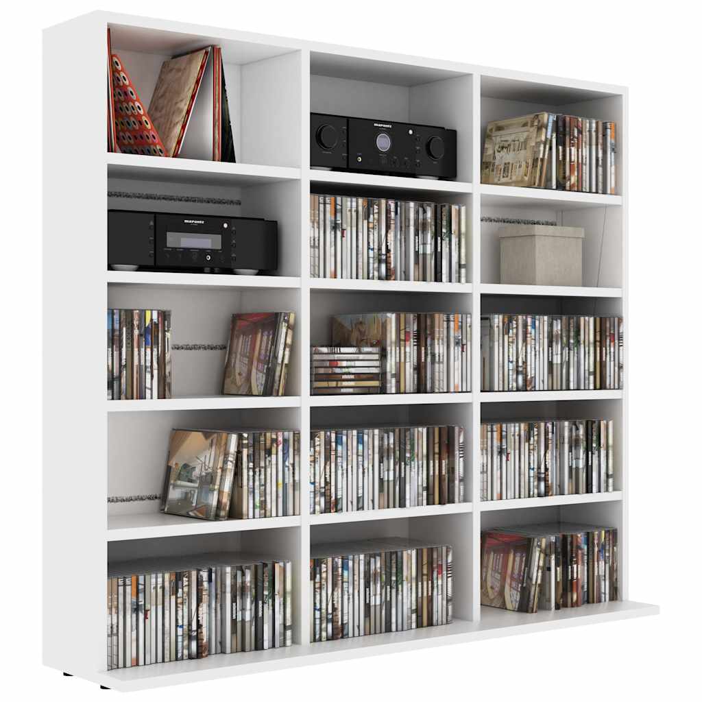 CD-Regal Weiß 100x23x89,5 cm Holzwerkstoff